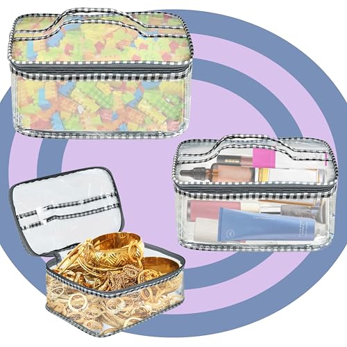 TULMAN Set of 3 Multipurpose Transparent Pouches – Travel-Friendly Toiletry Kit, Cosmetic Organizer, and Accessories Storage – Trendy and Stylish Pouch for Women or Men - Image 4