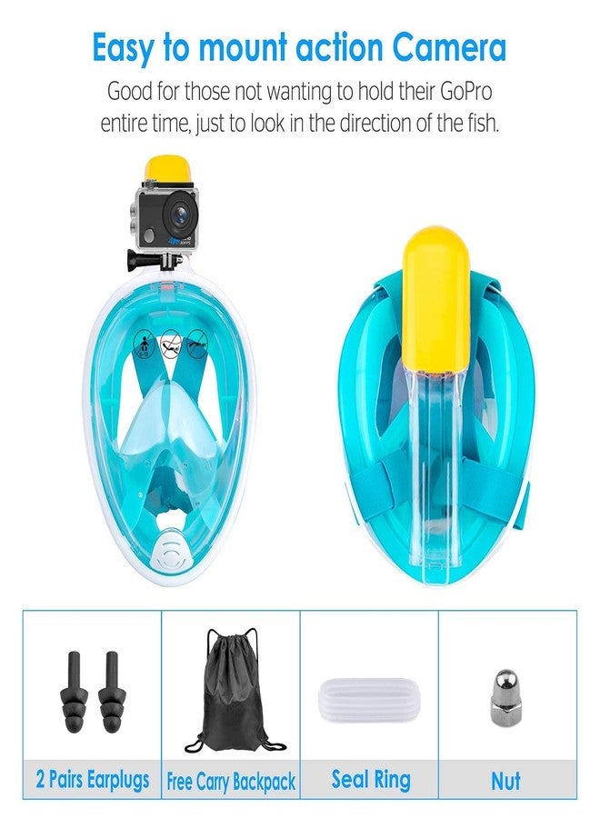 Matiko Full Face Snorkel Mask with Newest Breathing System, Give You A Natural & Safe Snorkeling Experience, Foldable 180 Degree Panoramic View Anti-Fog Anti-Leak Snorkel Set for Kids & Adults(L/XL) - Image 4