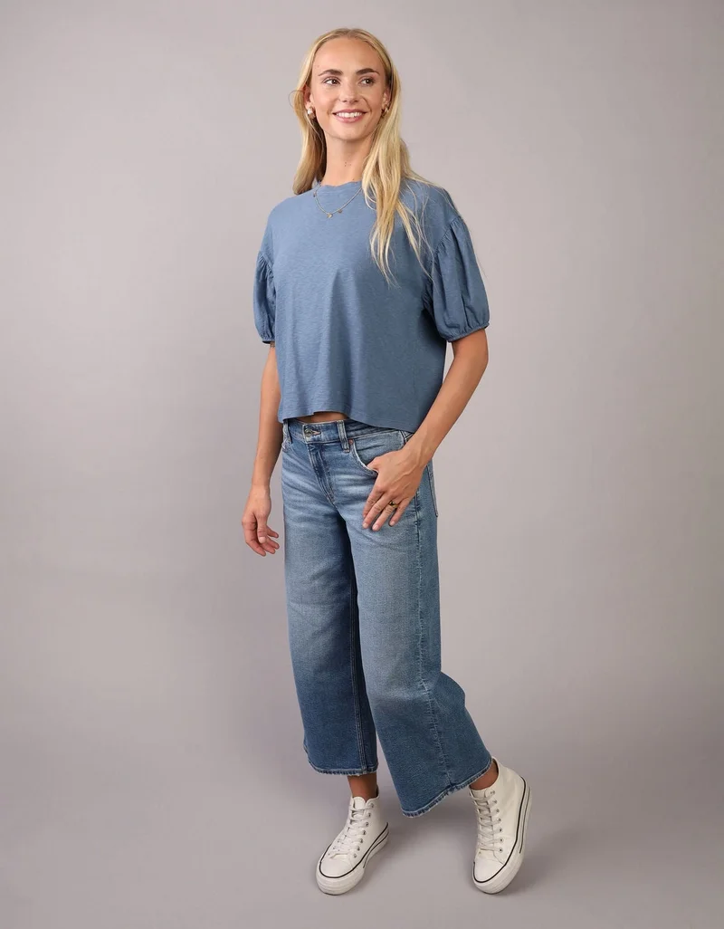 امريكان ايجل تي-شيرت بأكمام منفوخة وقصّة مريحة