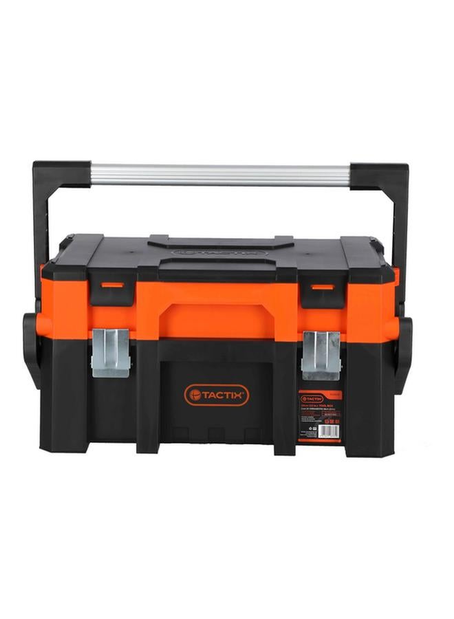 Tactix Multi-Compartment Heavy Duty Cantilever Tool Box with Ergonomic Handle Black and Orange - Image 1