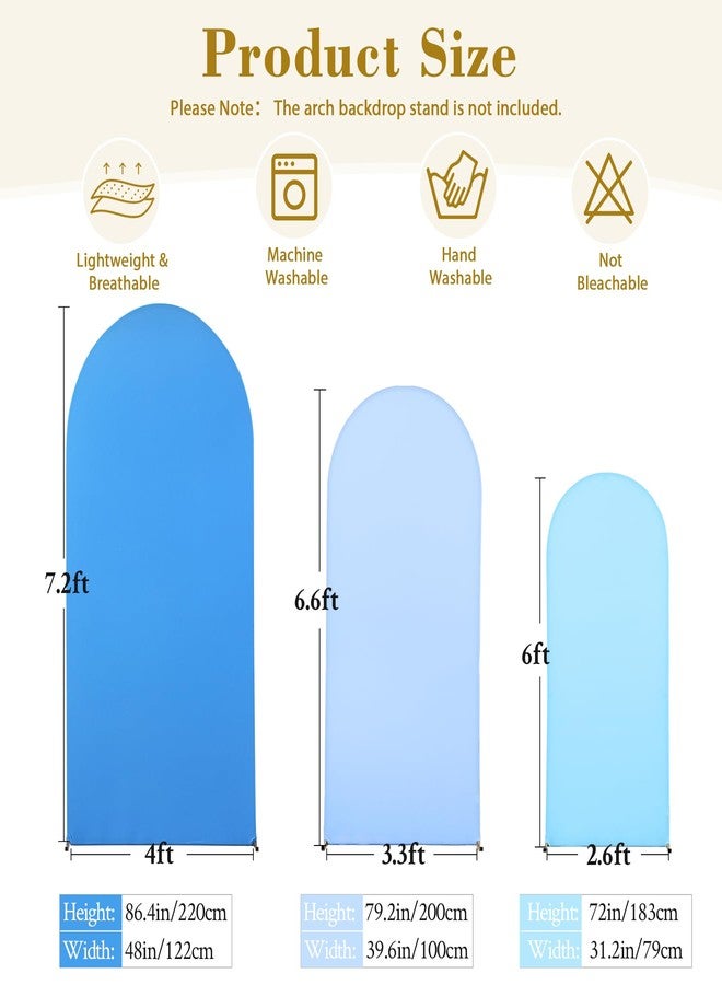 Suppromo Blue Arch Backdrop Cover Set of 3-6ft, 6.6ft, 7.2ft Arch Covers Stretchy Backdrop Spandex Arch Stand Covers for Birthday Party Baby Shower Wedding Bridal Shower Banquet Photo Background Decorations - Image 5