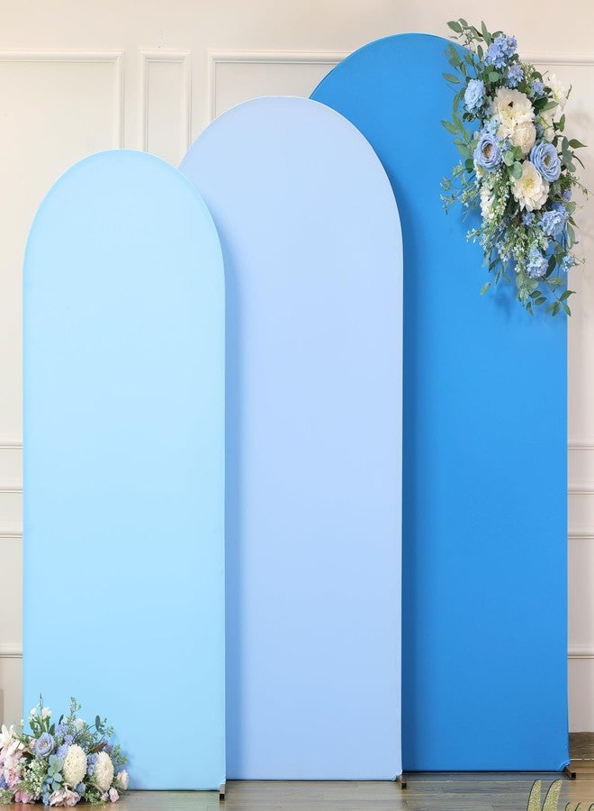 Suppromo Blue Arch Backdrop Cover Set of 3-6ft, 6.6ft, 7.2ft Arch Covers Stretchy Backdrop Spandex Arch Stand Covers for Birthday Party Baby Shower Wedding Bridal Shower Banquet Photo Background Decorations - Image 4