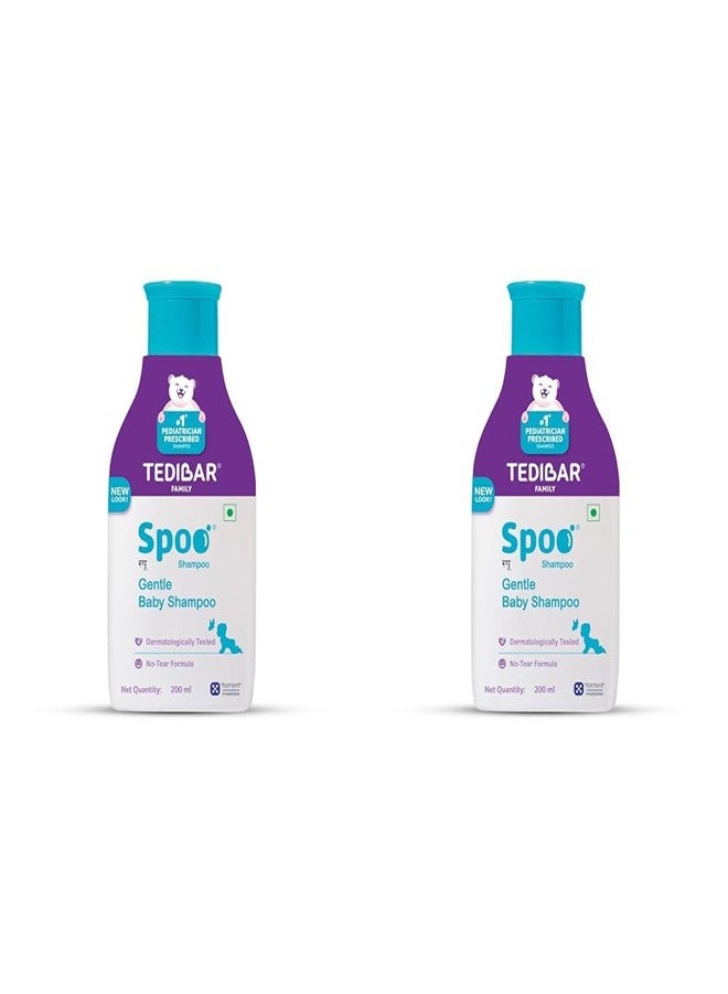 SPOO Tedibar Gentle Baby Shampoo 200Ml No Tears|Gentle On Scalp|No.1 Pediatrician Prescribed Shampoo*- By Torrent Pharma (Pack Of 2) - Image 1