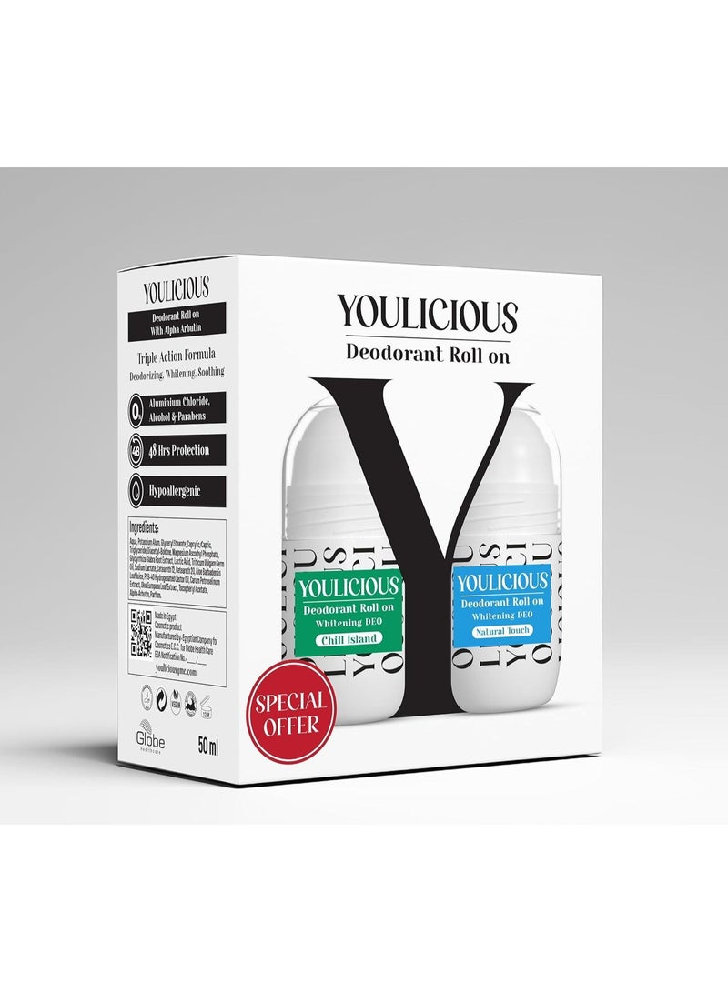يوليشيوس مزيل عرق رول أون (تشيل+ناتشورال) قطعتين 50 مل - Image 1