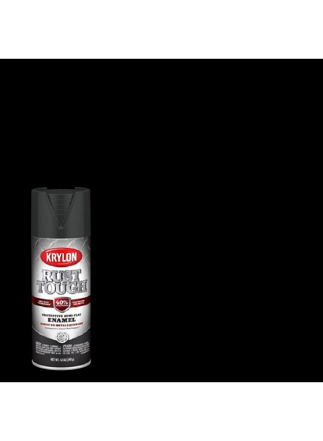 KRYLON Anti-Rust Technology Semi-Flat Enamel Spray Paint Black 12oz K09203008 - Image 2