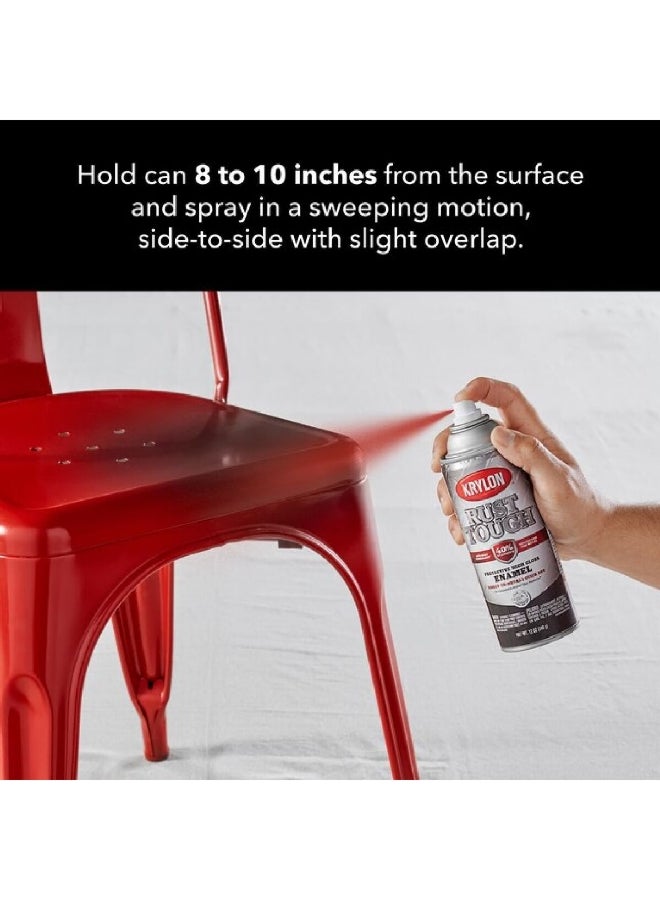 KRYLON Anti-Rust Technology Semi-Flat Enamel Spray Paint Black 12oz K09203008 - Image 3