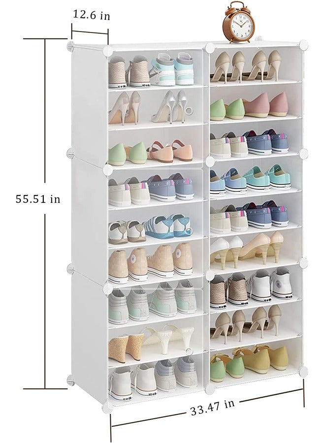 Generic 9-Tier White Shoe Rack Cabinet – Freestanding Plastic Shoe Organizer for 36 Pairs, Modular Storage Unit for Closet, Hallway, Bedroom, or Entryway  - Image 2