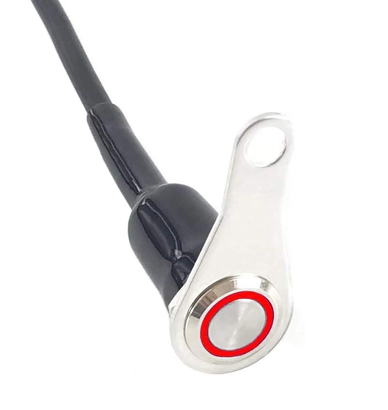 RAYANA Universal Stainless Steel LED Motorcycle Switch ON-Off Handlebar Adjustable Mount Waterproof Switches Button DC12V Fog Light (Color : A-red-Latching) - Image 1