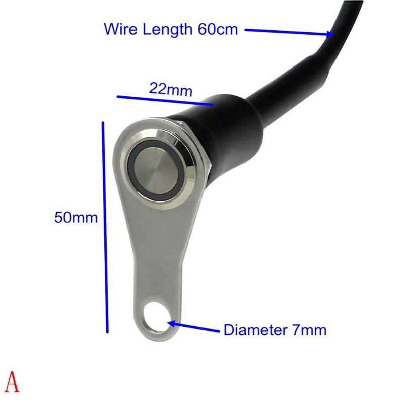 RAYANA Universal Stainless Steel LED Motorcycle Switch ON-Off Handlebar Adjustable Mount Waterproof Switches Button DC12V Fog Light (Color : A-red-Latching) - Image 2