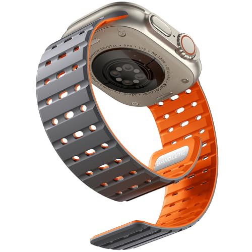 Bandletic Compatible with Apple Watch Ultra 2 Band Men Women Magnetic Rugged Silicone Sport Replacement Strap for iWatch 49mmUltra 32146mm111045mm98744mmSE3SE2SE65442mm321 - Image 1
