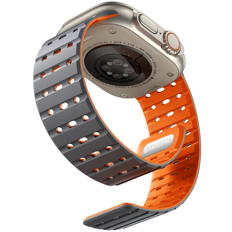 Bandletic Compatible with Apple Watch Ultra 2 Band Men Women Magnetic Rugged Silicone Sport Replacement Strap for iWatch 49mmUltra 32146mm111045mm98744mmSE3SE2SE65442mm321 - Image 2
