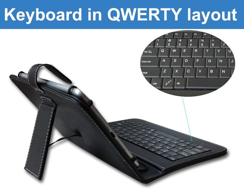 ENJOY-UNIQUE 10 inch Tablet Case 9.7-11 inch Tablet Cover with QWERTY External Keyboard USB C Port Compatible with Samsung Galaxy Tab A8 A7, Fire HD, Googee U10, Blackview, Nokia T20, Lenovo Tab M10 - Image 5