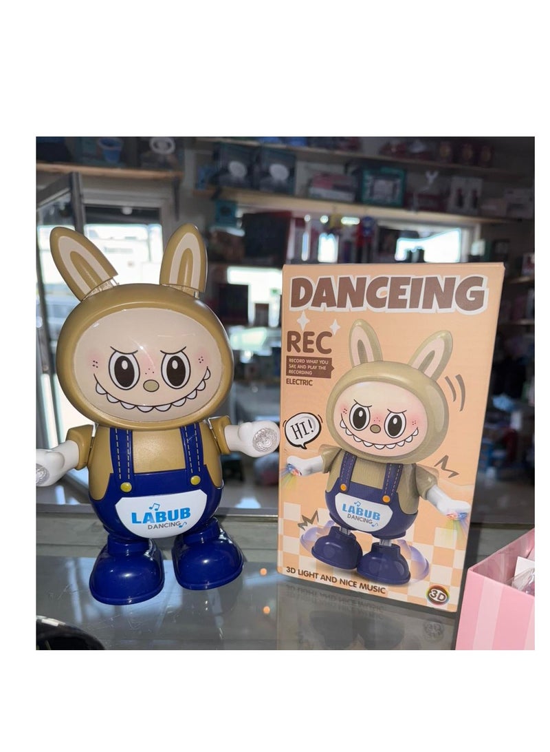 دمية لابوبو راقصة تعمل بالبطارية مع ضوء وصوت LABUBU تتحدث وتكرار الكلام (ازرق) - Image 2