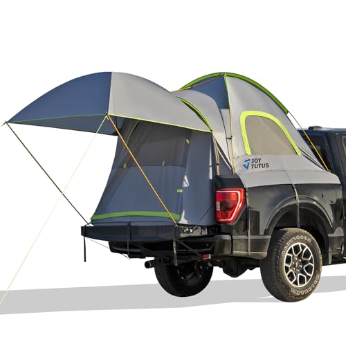 JOYTUTUS Pickup Truck Tent 6.5ft Bed Tent with Removable Awning, Waterproof PU2000mm Double Layer for 2 Person, Portable Truck Bed Tent - Green, Aluminum Pole - Image 1
