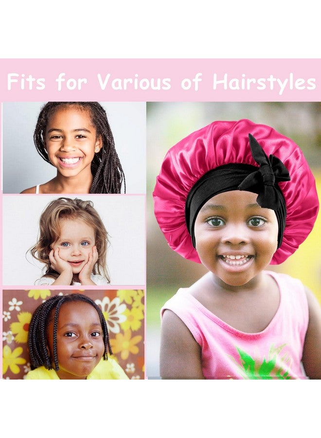 Himoswis 2 Pcs Kids Bonnets For Girls,Silk Bonnet For Sleeping Kids,Bonnet For Kids,Toddler Bonnet,D - Image 2