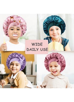 Himoswis 2 Pcs Kids Bonnets For Girls,Silk Bonnet For Sleeping Kids,Bonnet For Kids,Toddler Bonnet,D  - Image 3