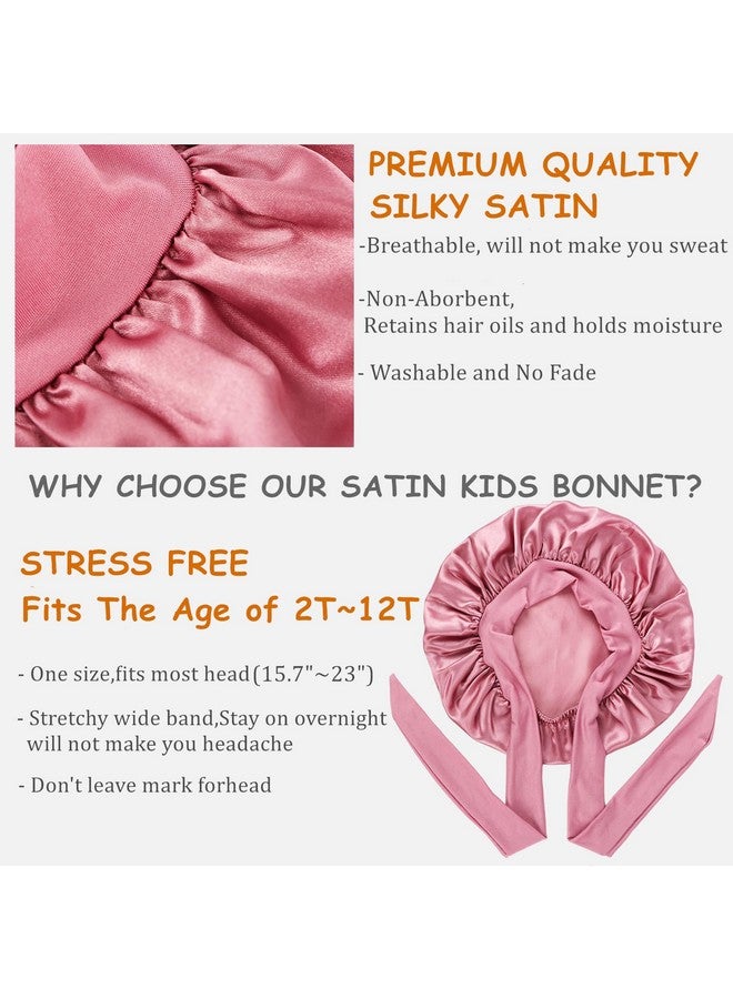 Himoswis 2 Pcs Kids Bonnets For Girls,Silk Bonnet For Sleeping Kids,Bonnet For Kids,Toddler Bonnet,D - Image 5