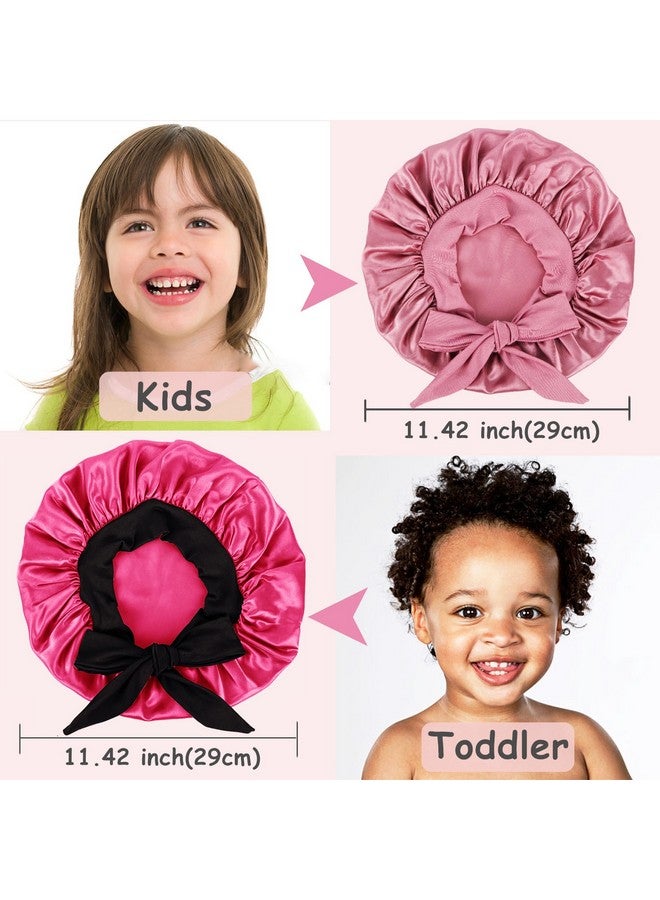 Himoswis 2 Pcs Kids Bonnets For Girls,Silk Bonnet For Sleeping Kids,Bonnet For Kids,Toddler Bonnet,D - Image 4