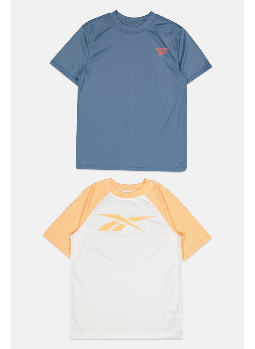 Reebok Kids Boy 2 Pcs Sportswear Fit Short Sleeve Outdoor T-Shirt, Multicolor  - Image 1