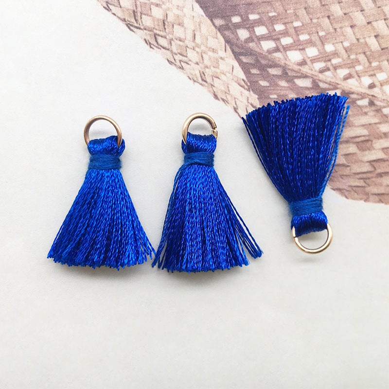 1 tassel handmade multicolor wholesale DIY handmade earrings keychain bag pendant accessories tassel hanging tassel Royal blue tassel -14734