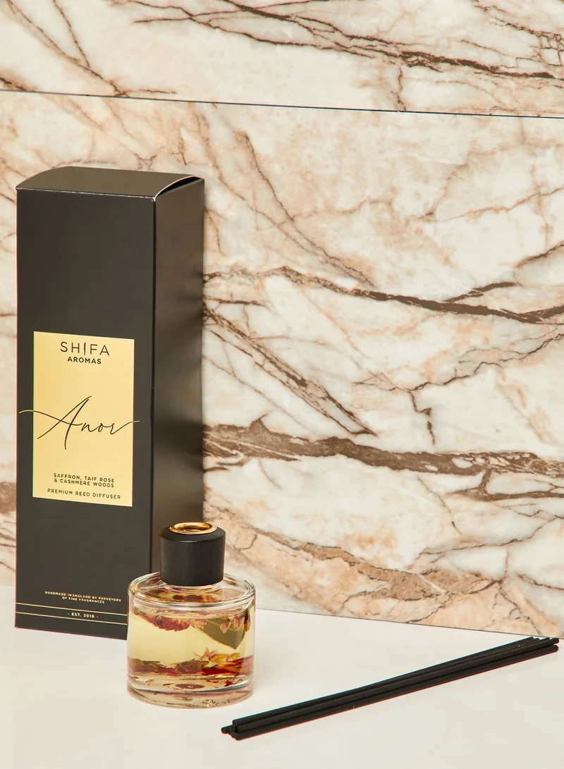 Shifa Aromas Saffron,Taif  Rose & Cashmere Woods Premium Reed Diffuser 100Ml