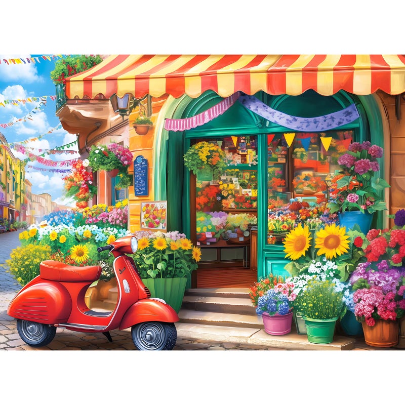 DAGIRT 500 Piece Puzzles for Adult Flower Shop Jigsaw Puzzles 500 Pieces for Adults Senior Motorcycle Adult Puzzle Challenging Family Fun Puzzle Activity Game Gift for Friend 205 X 15 in - Image 3