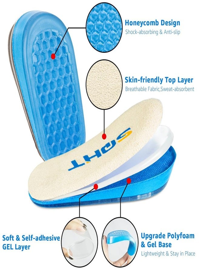 SQHTL 3layers Adjustable Heel Wedge Lift for Leg Length Discrepancies, Height Increase Insoles for Heel Pain, Achilles Tendonitis, Men&WowenGel Shoe Heel Cushions (Small-Women's 4.5-8.5|Men's 4-6.5) - Image 3