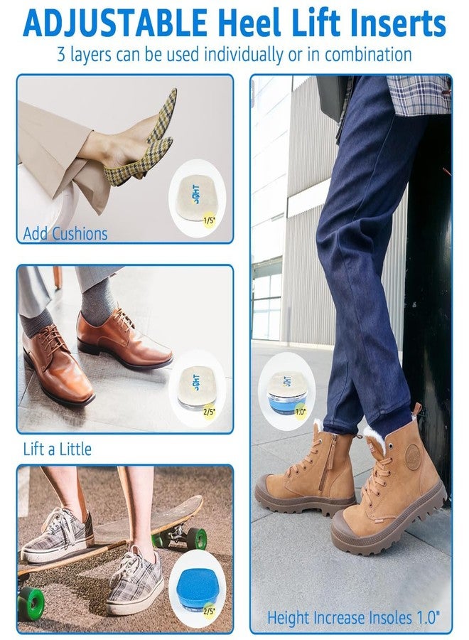SQHTL 3layers Adjustable Heel Wedge Lift for Leg Length Discrepancies, Height Increase Insoles for Heel Pain, Achilles Tendonitis, Men&WowenGel Shoe Heel Cushions (Small-Women's 4.5-8.5|Men's 4-6.5) - Image 5