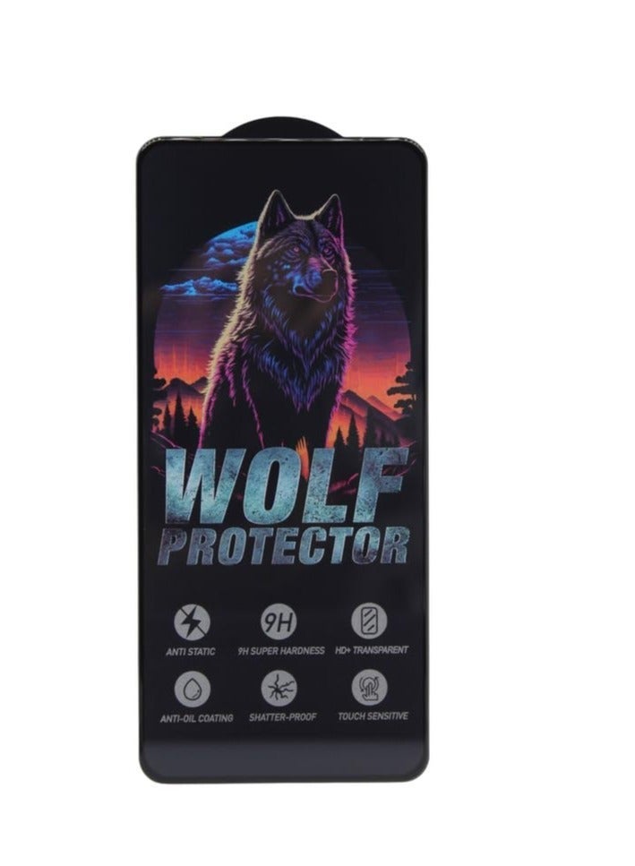 Wolf Protector Design Tempered Glass Screen Protector for Realme 14 - Clear & Black - Image 1