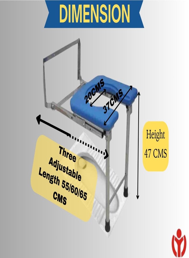 SR BIOTECH Wall Mount Commode Stool Stainless Steel(Capacity :120 kg),Premium Folding Shower Bathing Room Wall Mount Commode Stool - Image 2