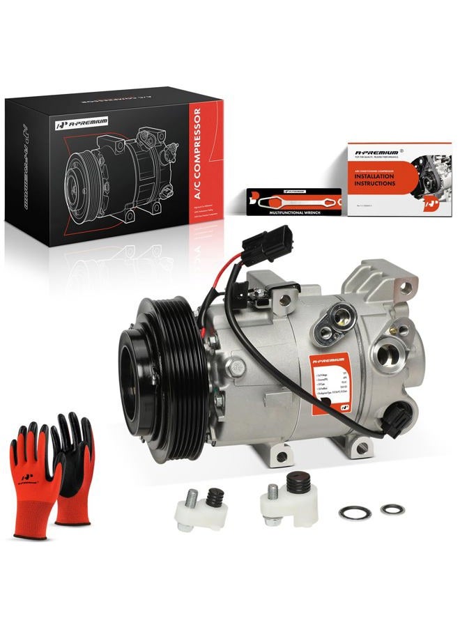 A-Premium AC Compressor Replacement for Hyundai Accent 2018-2019 Kia Rio, 1.6L, 12V, 124.5MM, 6PK - Image 1