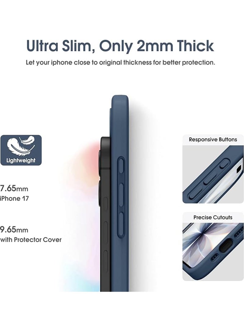 WRISTWISE Case Cover for iPhone 17 - [Camera All-Round Protection] [Soft Microfiber Lining Anti-Scratch] Shockproof Phone Case Cover, Blue - Image 4