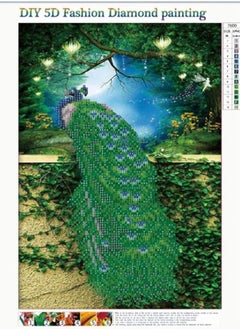 Cool Baby 40x60 DIY 5D Diamond Painting Kits Full Drill Diamond Embroidery Green Peacock Diamond Mosaic Crafts  - Image 3