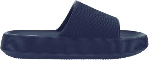 BRONAX Pillow Slippers for Women and Men | House Slides Shower Sandals | Cushioned Thick Sole 37-38 Blue - Image 4