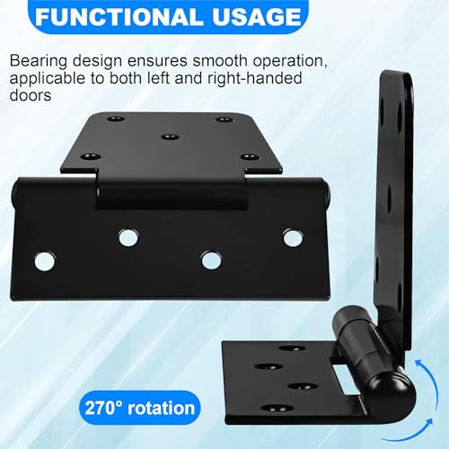 Inchoco Heavy Duty Gate Hinges 3.5 inch 4 Pack Extra Thick Industrial T Hinges Barn Door Hinges Shed Door Hinges for Large Wooden Gates Wood Fence Outdoor - Black Iron Finish (Screws Included) - Image 4