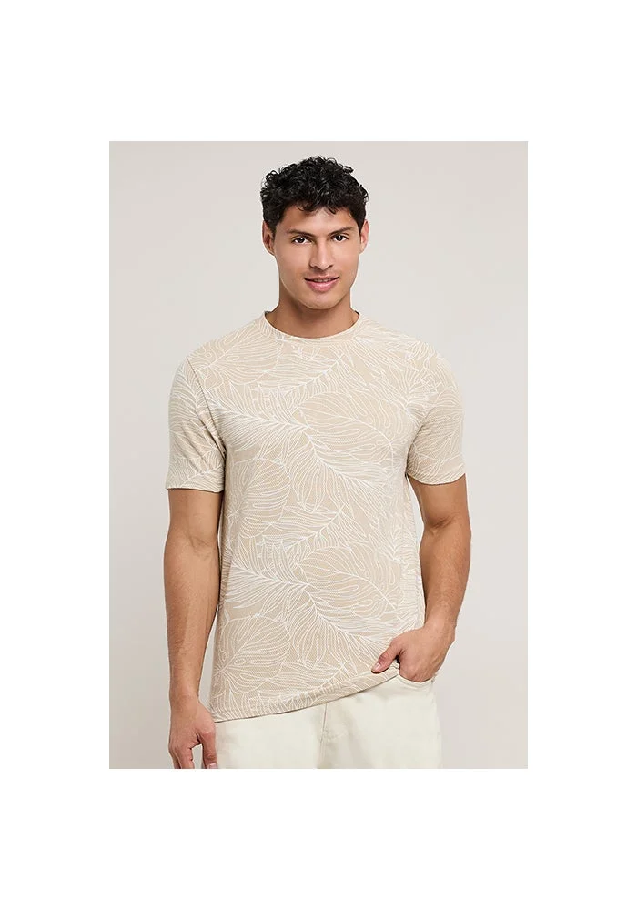 R&b Printed T-Shirt with Crew Neck and Short Sleeves