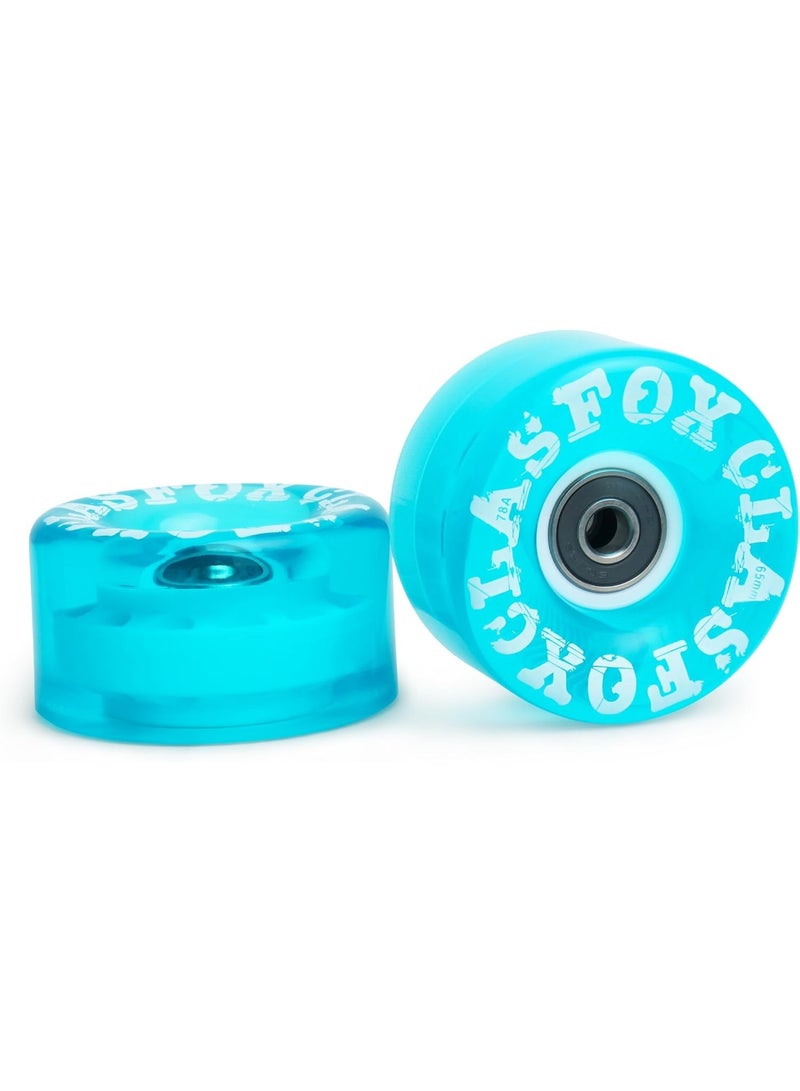 CLAS FOX 78A Indoor or Outdoor 65x35mm Quad Roller Skate Wheels with ABEC-9 Bearings 8 Pcs (Blue) - Image 2