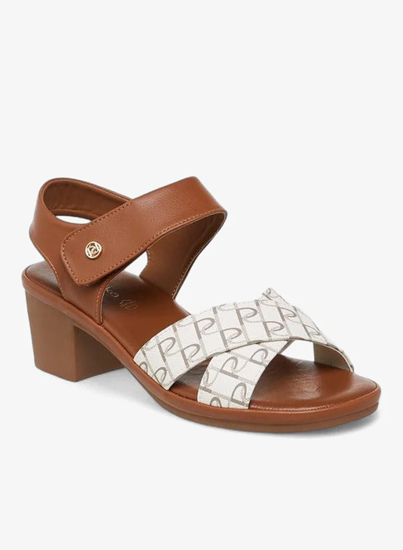 Printed Sandals with Block Heels