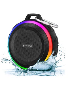Bluetooth Shower Speaker, Portable Bluetooth Speakers, IP67 Waterproof Wireless Speaker with Dynamic Lights, True Wireless Stereo, Crisp Clear Sound, for Sports, Pool, Beach, Hiking, Camping