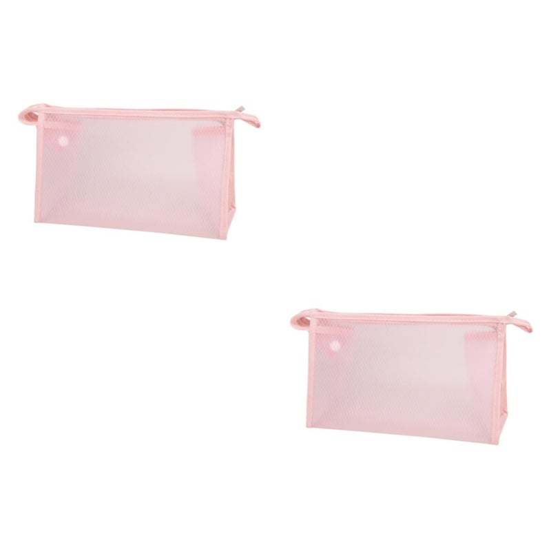 Medium Pink Travel Toiletry Bag Portable Cosmetic Makeup Pouch For Clean Storage - Image 2