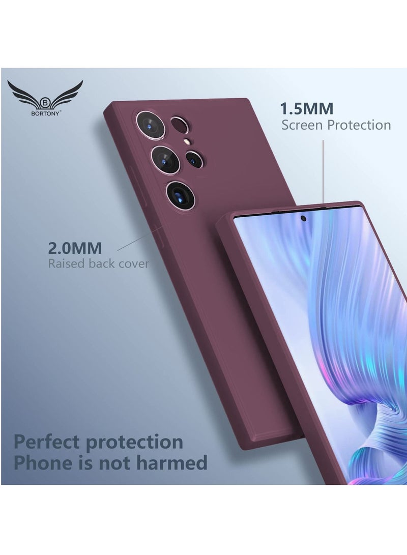 BORTONY S22 Ultra Case Liquid Silicone Silky Soft Touch Full Body Protection Shockproof Cover Case with Soft Microfiber Lining Compatible with Samsung S22 Ultra - Image 3