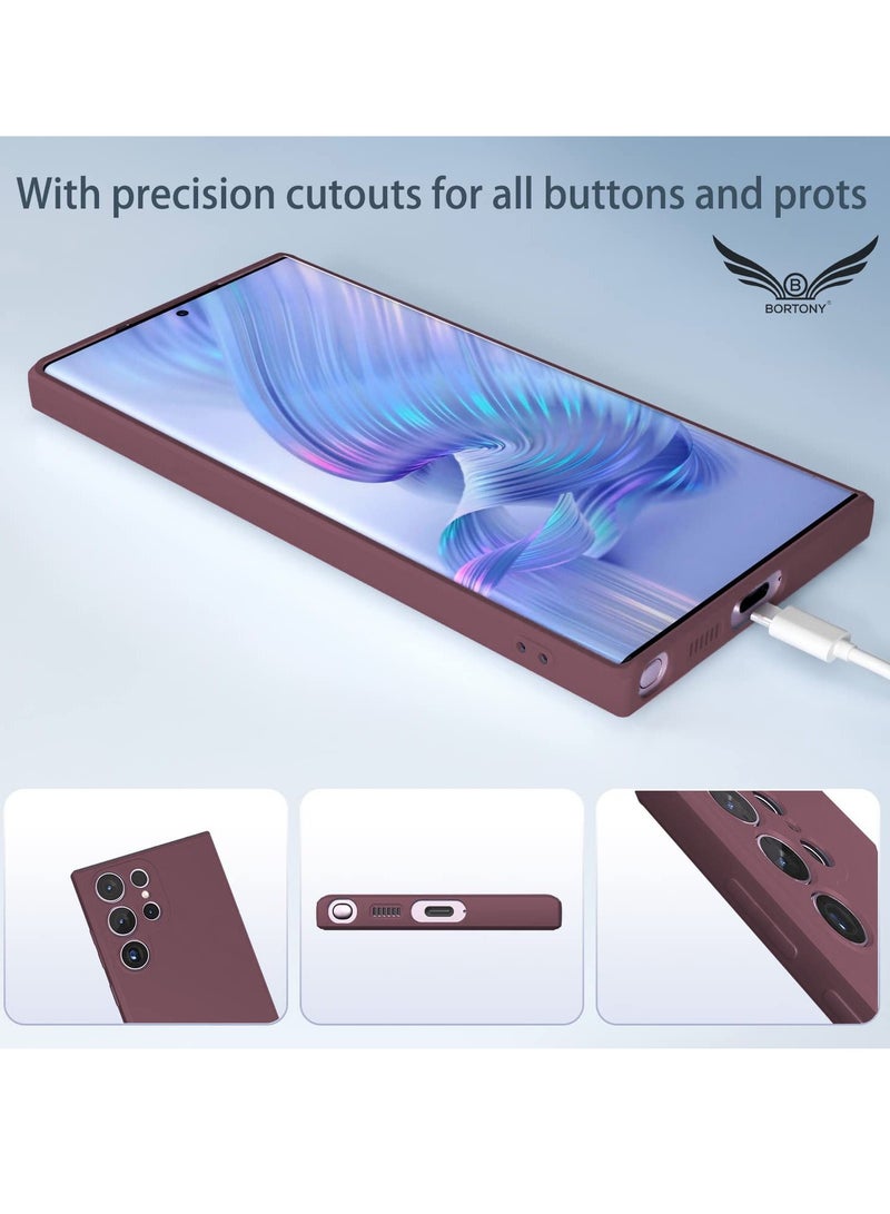 BORTONY S22 Ultra Case Liquid Silicone Silky Soft Touch Full Body Protection Shockproof Cover Case with Soft Microfiber Lining Compatible with Samsung S22 Ultra - Image 5