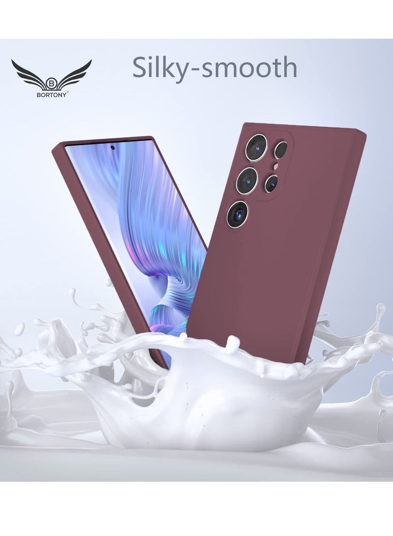 BORTONY S22 Ultra Case Liquid Silicone Silky Soft Touch Full Body Protection Shockproof Cover Case with Soft Microfiber Lining Compatible with Samsung S22 Ultra - Image 4