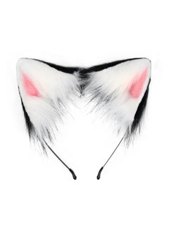 Generic Handmade Faux Fox Cat Ears Plush Headband Cosplay Ts1197-1 (black and white model) 