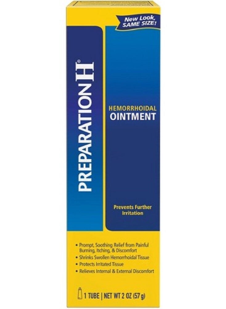Preparation H مرهم علاج أعراض البواسير PREPARATION H، تخفيف الحكة، الاحتراق والانزعاج، أنبوب (2.0 أونصة) - Image 1