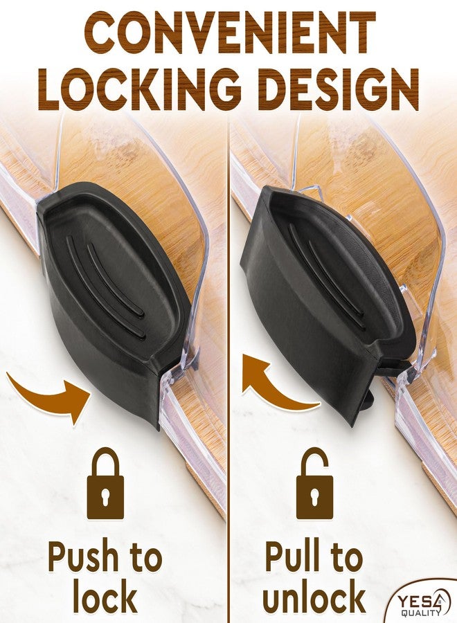 يس فور كواليتي لوح تقديم مقبلات مع غطاء - صينية تقديم محمولة من الخيزران مع غطاء للضيافة - لوح تقطيع خشبي - هدية مثالية لحفلات عيد الشكر، أو عيد الميلاد، أو أعياد الميلاد، أو حفلات الانتقال إلى منزل جديد، أو الخطوبة، أو حفلات الزفاف - Image 4