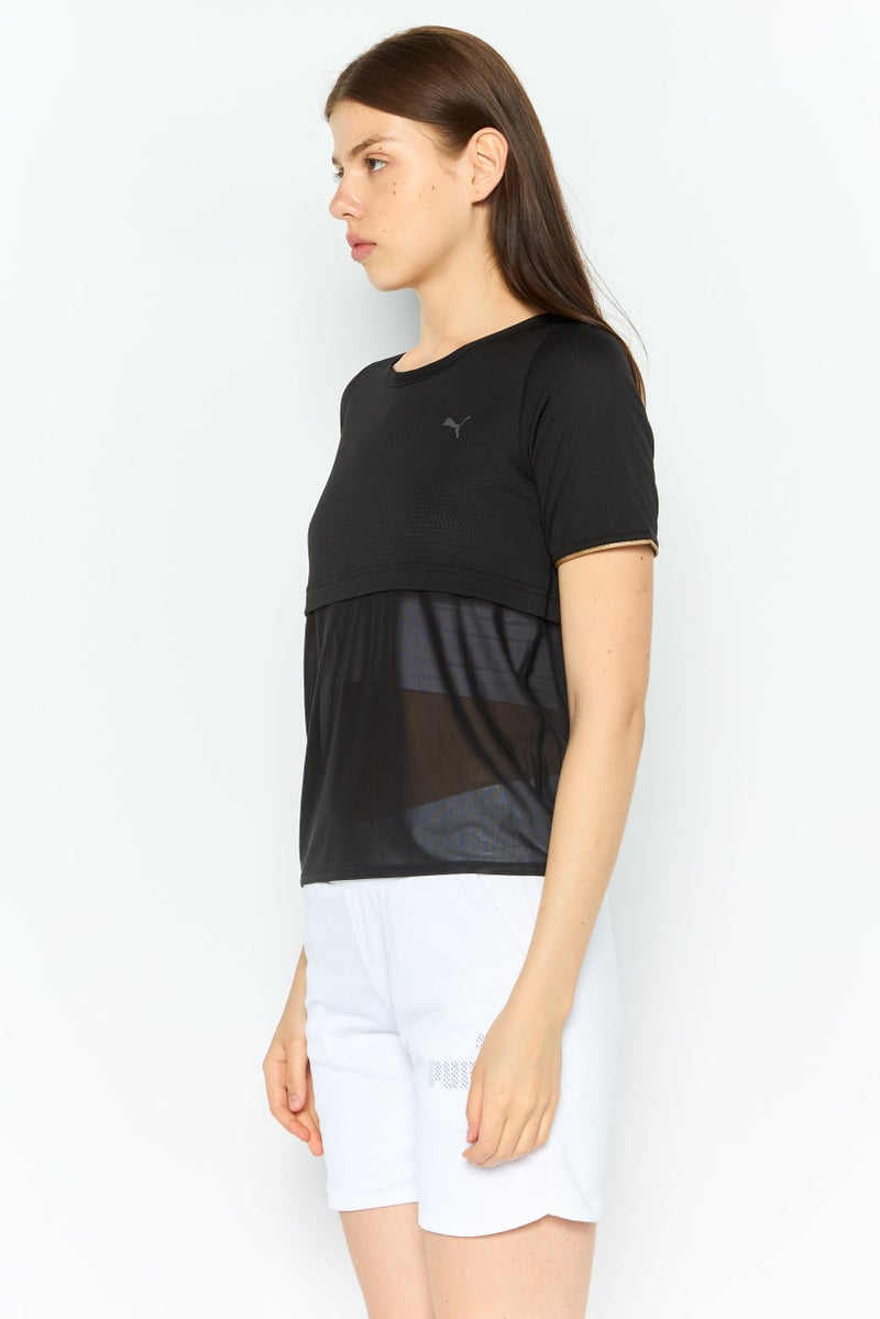 PUMA Women Sportswear Fit Short Sleeve Training Top, Black - Image 2