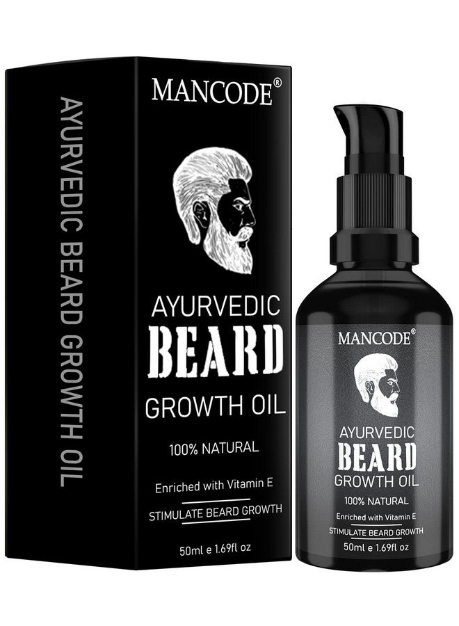 MAN CODE Mancode Ayurvedic Beard & Hair Growth Oil, 50ml | Natural hair oil for Thicker & Longer Beard | Beard Oil for uneven, patchy & Fast Beard Growth | 100% Natural  - Image 1