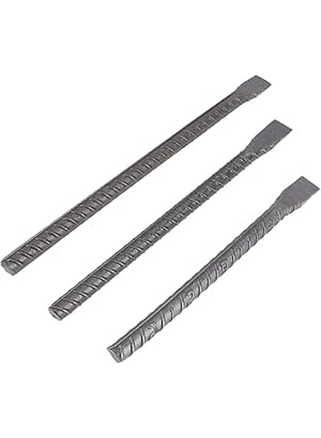 3Pcs Masonry Chisel Set Flat Head Thread Design for Cement Stone Carving Wall Demolition 250mm 350mm - Image 1