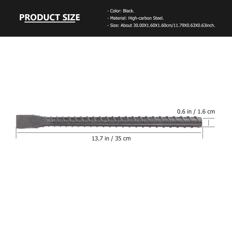 3Pcs Masonry Chisel Set Flat Head Thread Design for Cement Stone Carving Wall Demolition 250mm 350mm - Image 3